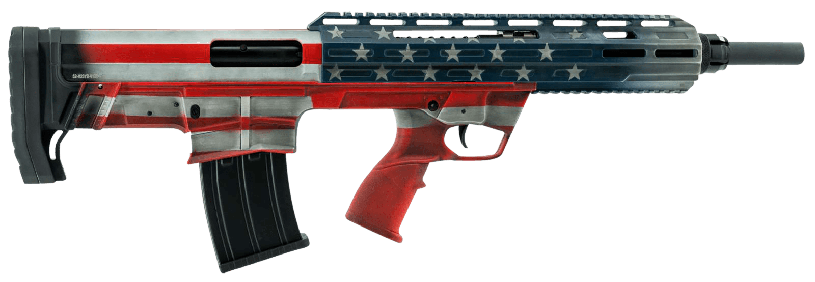 Tokarev USA 21000164 TBP  Bullpup 12 Gauge Semi-Auto 3" 5+1 18.50" Black Steel Barrel, American Flag Picatinny Rail Receiver, American Flag Adjustable Synthetic Stock