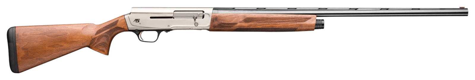Browning 0119033005 A5 Upland 12 Gauge Semi-Auto 3" 3- 2.75" Shells 26" Gloss Blued Vent Rib Barrel, Brushed Nickel Aluminum Alloy Receiver, Fixed Turkish Walnut Stock, Invector-DS Flush Chokes