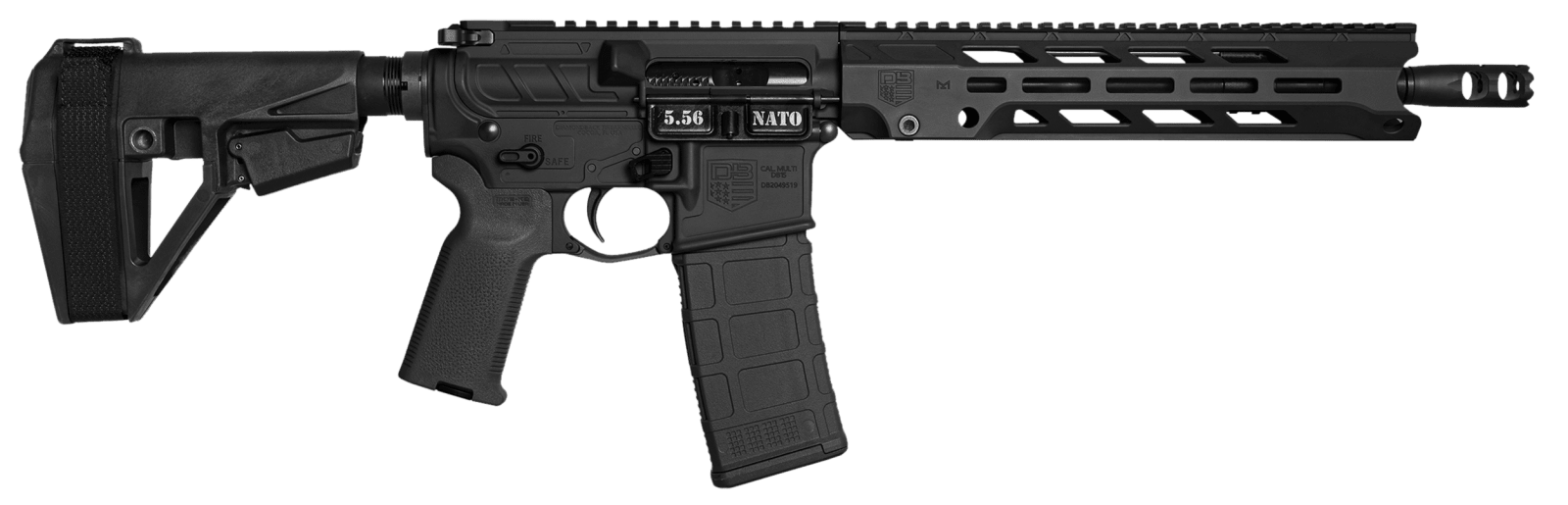 Diamondback DB1984K001  Obsidian 5.56 NATO 30+1 11.50" Black Nitride 11" M-LOK Handguard SBA5 Brace Magpul MOE K2 Grip
