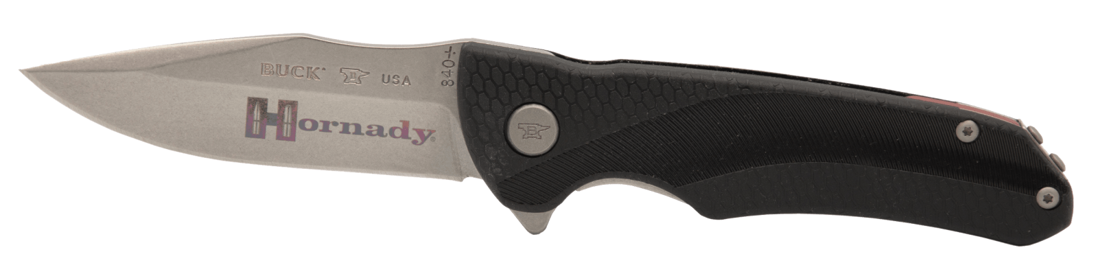 Hornady 99143 Folding Plain Satin w Laser Engraved Logo 420HC SS Blade Black GFN Handle Includes Pocket Clip
