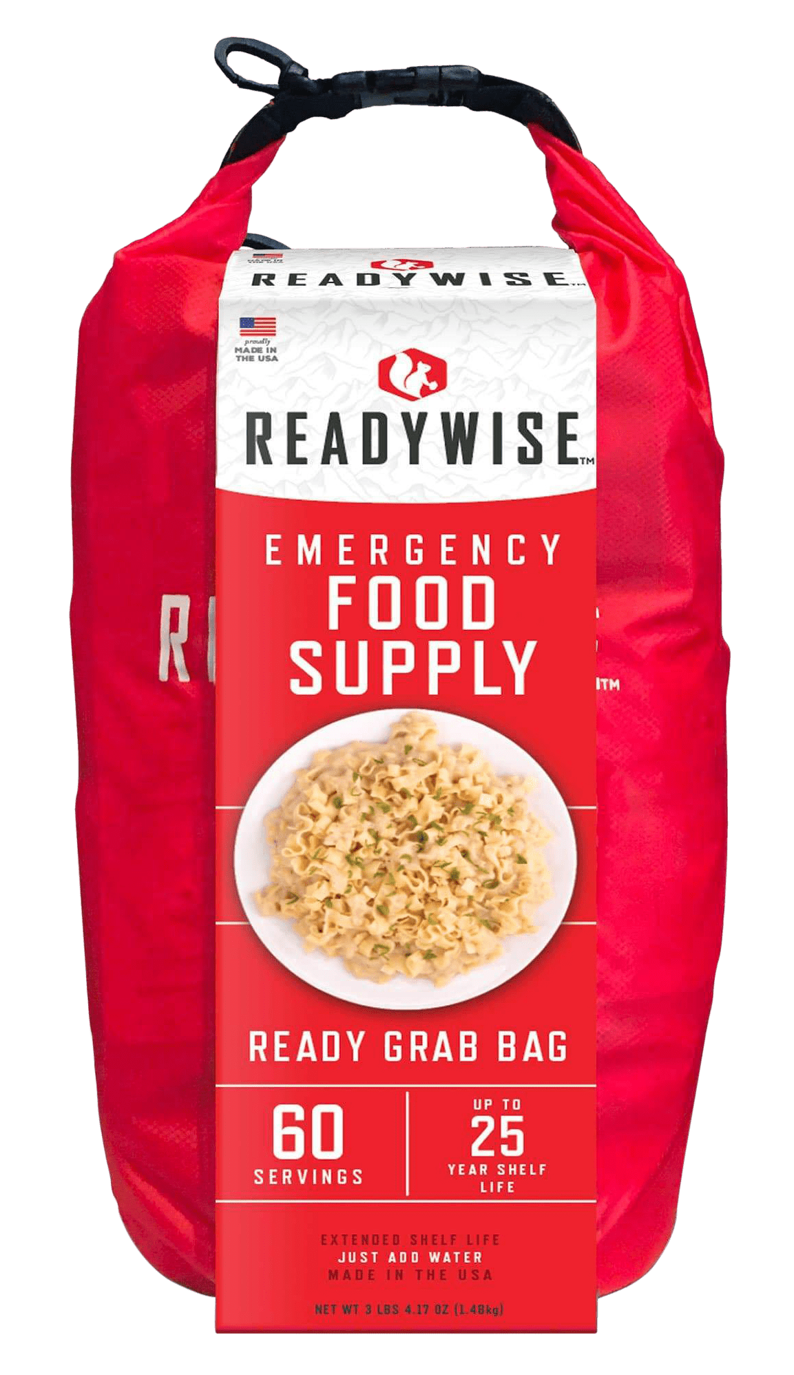 ReadyWise RW10641 7 Day Emergency Grab Bag  60 Servings, 10 Mylar Pouches, 13,920 Total Calories, About 60 Cups of Water Needed
