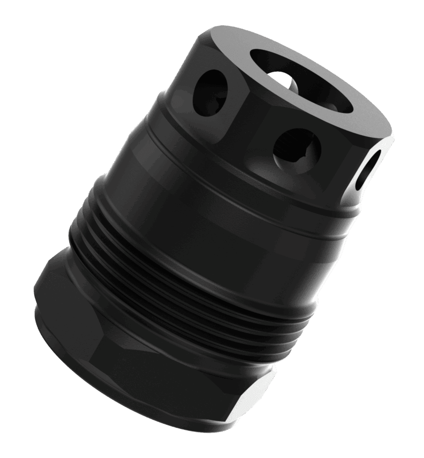 Liberty Precision Machine LPM-2011 Baby Bell Muzzle Brake Black Stainless Steel 1/2"x28 Threads 1.10" OAL