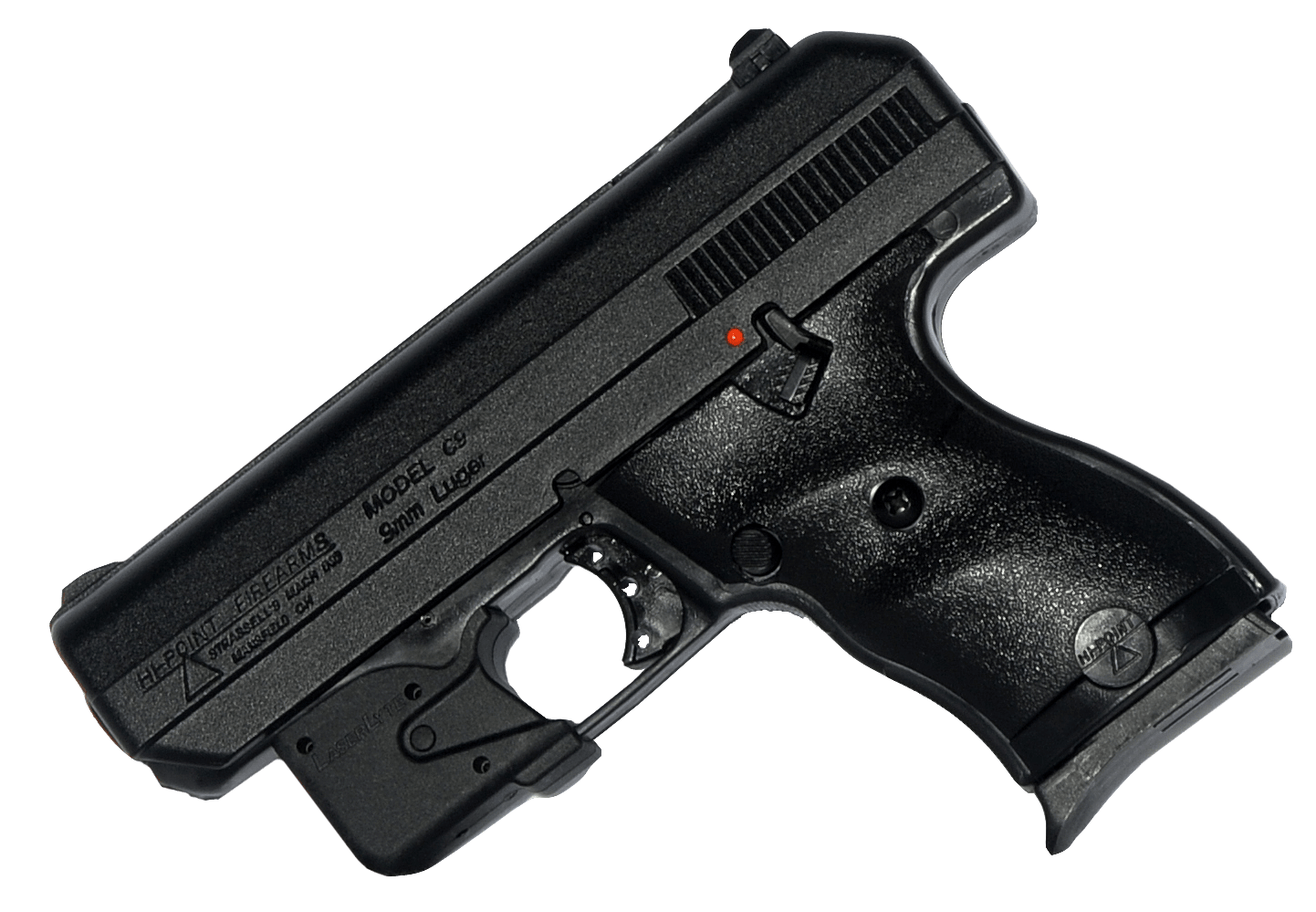 Hi-Point 916LLTGM C9 9mm Luger 8+1 3.50" Black Steel Barrel, Black Powder Coated Serrated Steel Slide, Black Polymer Frame Black Polymer Grip, LaserLyte Laser