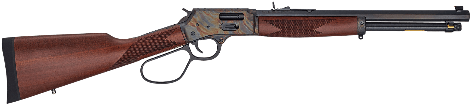 Henry H012GRCC Big Boy Carbine Side Gate Full Size 44 Mag 7+1 16.50" Blued Octagon Barrel, Color Case Hardened Steel Receiver, American Walnut Wood Stock Right Hand