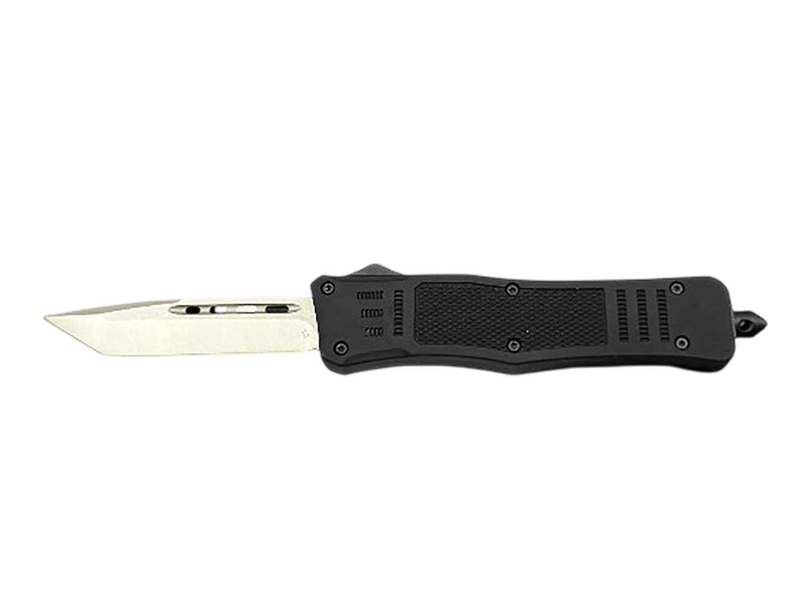 Steel River Knives MT616BULD2T MT616 Ultralight Mini 2.75" OTF Tanto Plain Polished D2 Steel Blade, 4.25" Black Aluminum Handle