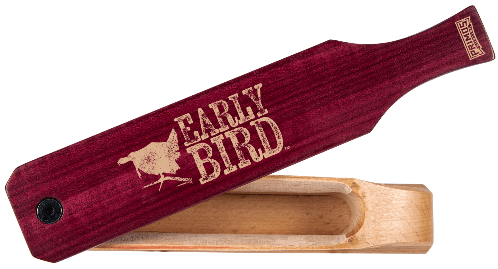 Primos PS2961 Early Bird  Box Call Turkey Hen Sounds Attracts Turkeys Natural Walnut/Purple Heart