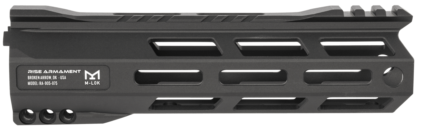 Rise Armament RA905075BLK RA-905 Handguard made of 6061-T6 Aluminum with Black Anodized Finish M-LOK Design Picatinny Rail & 7.50" OAL for AR-15