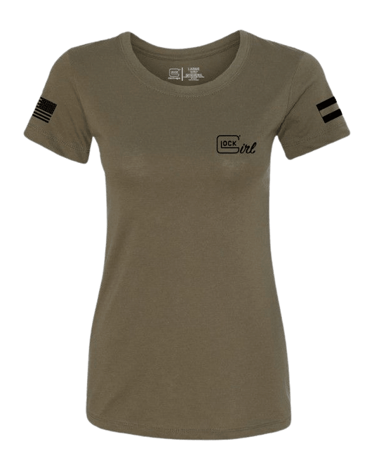 GLK AP96367 GLOCK GIRL FLAG TEE S GRN