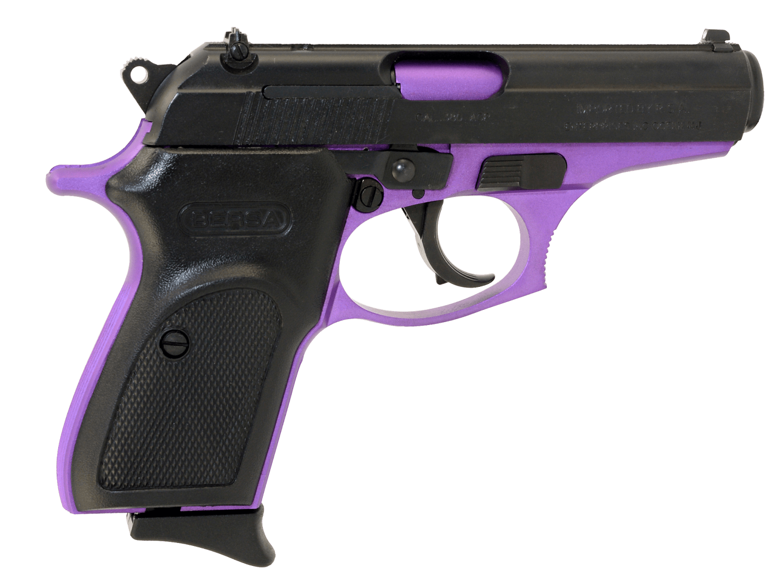 Bersa T380PRP8 Thunder  Micro-Compact Frame 380 ACP 8+1, 3.50" Purple Cerakote Steel Barrel, Matte Black Serrated Steel Slide, Purple Cerakote Aluminum Frame