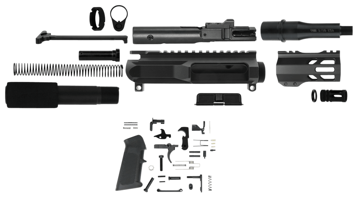 TacFire  AR Build Kit  9mm Luger 4.50" Barrel Black for AR Platform