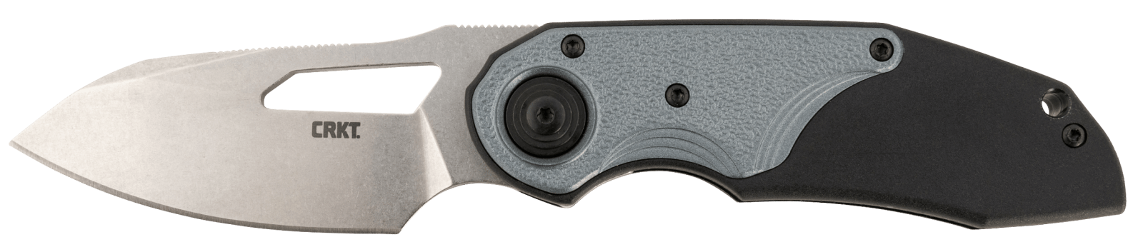 CRKT 5410 Attaboy  2.73" Folding Drop Point Plain Stonewashed D2 Steel Blade/Black/Silver GRN Handle Includes Pocket Clip