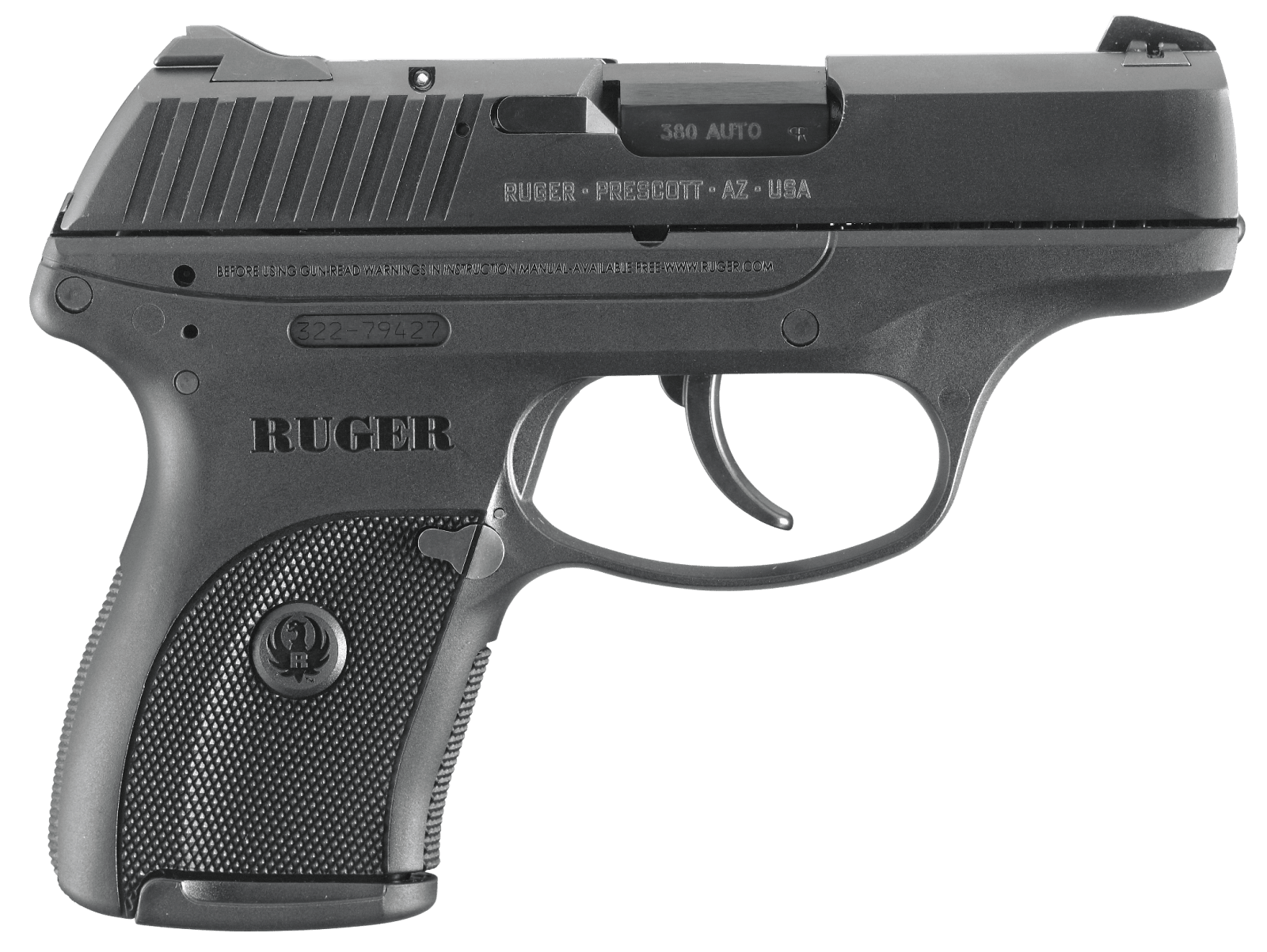 Ruger 3253 LC380 *CA Compliant 380 ACP 7+1 3.12" Black Steel Barrel, Black Oxide Serrated Steel Slide, Black Polymer Frame, Black Polymer Grip, Right Hand