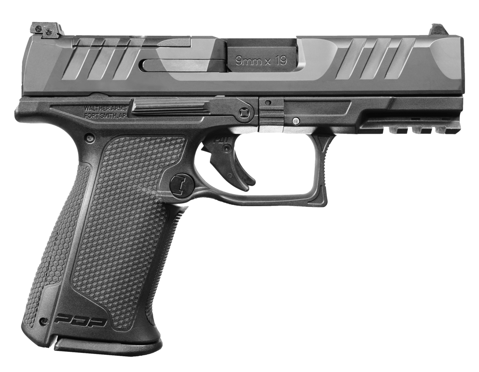 Walther Arms 2871831 PDP F-Series 9mm Luger 10+1 4" Black Steel Barrel, Black Optic Ready/Serrated Slide, Black Polymer Frame w/Picatinny Rail, Black Performance Duty Texture Grips, Ambidextrous