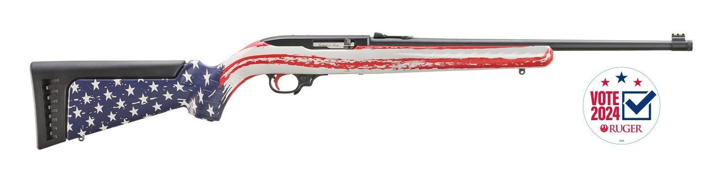 RUGER COLLECTOR SERIES 10/22 22LR 18.5" T.B. USA VOTE 2024 10RD MAG