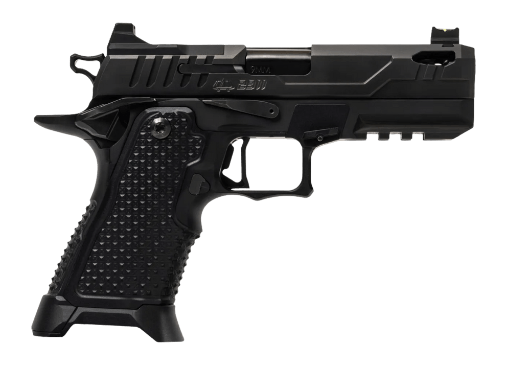 Oa Defense  2311 Pro Elite Compact Frame 9mm Luger 21+1 4.25" Ported Barrel, DLC Black Steel Optic Ready/Serrated Slide, Black Aluminum Frame w/Picatinny Rail, Black Aluminum Grip, Ambidextrous