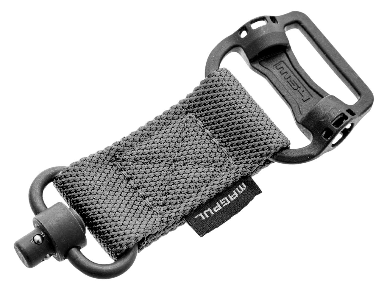 Magpul MAG519-GRY MS1/MS4 Sling Adapter made of Steel with Maganese Phosphate Stealth Gray Finish, Polymer Hardware, Nylon 1.25" Webbing & Two to One-Point Design for AR-15, M4, M16, AK-Platform & AKM