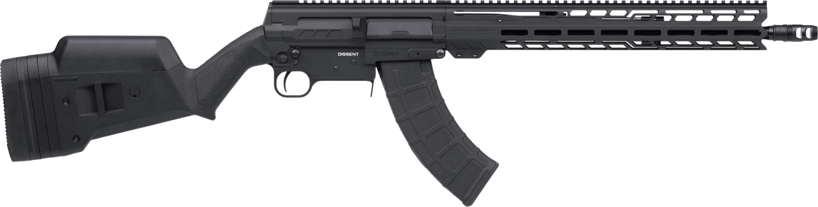 CMMG 86A950AAB Dissent BR47 7.62x39mm 10+1 16.10" Black Nitride Threaded Barrel, Black Armor Cerakote Aluminum Receiver w/Picatinny Rail, M-LOK Handguard, Magpul SGA Black Polymer Stock, Ambidextrous