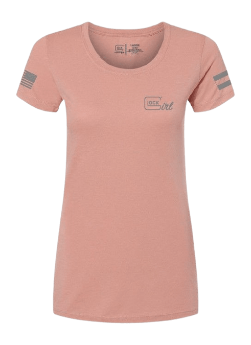 GLK AP96362 GLOCK GIRL FLAG TEE S   PINK