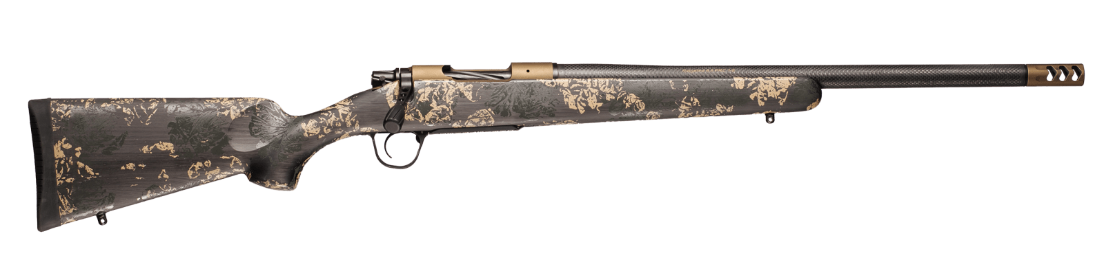 Christensen Arms 8010619800 Ridgeline FFT 308 Win 4+1 20" Carbon Fiber/Threaded Barrel, Burnt Bronze Cerakote, Green with Black/Tan Accents Stock