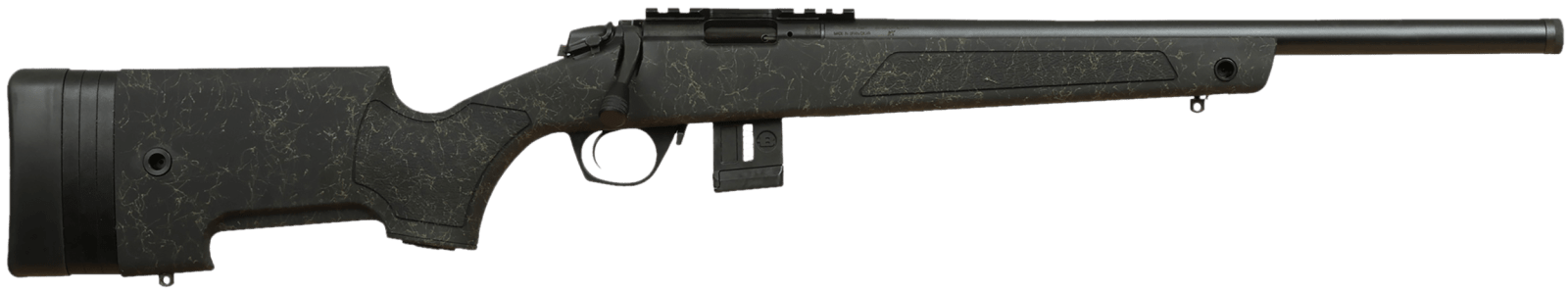 Bergara Rifles BMR011 BMR-X  17 HMR 10+1 18" Blued Heavy Threaded Barrel, Blued Picatinny Rail Receiver, Adj LOP Green w/Black Webbing Synthetic Stock