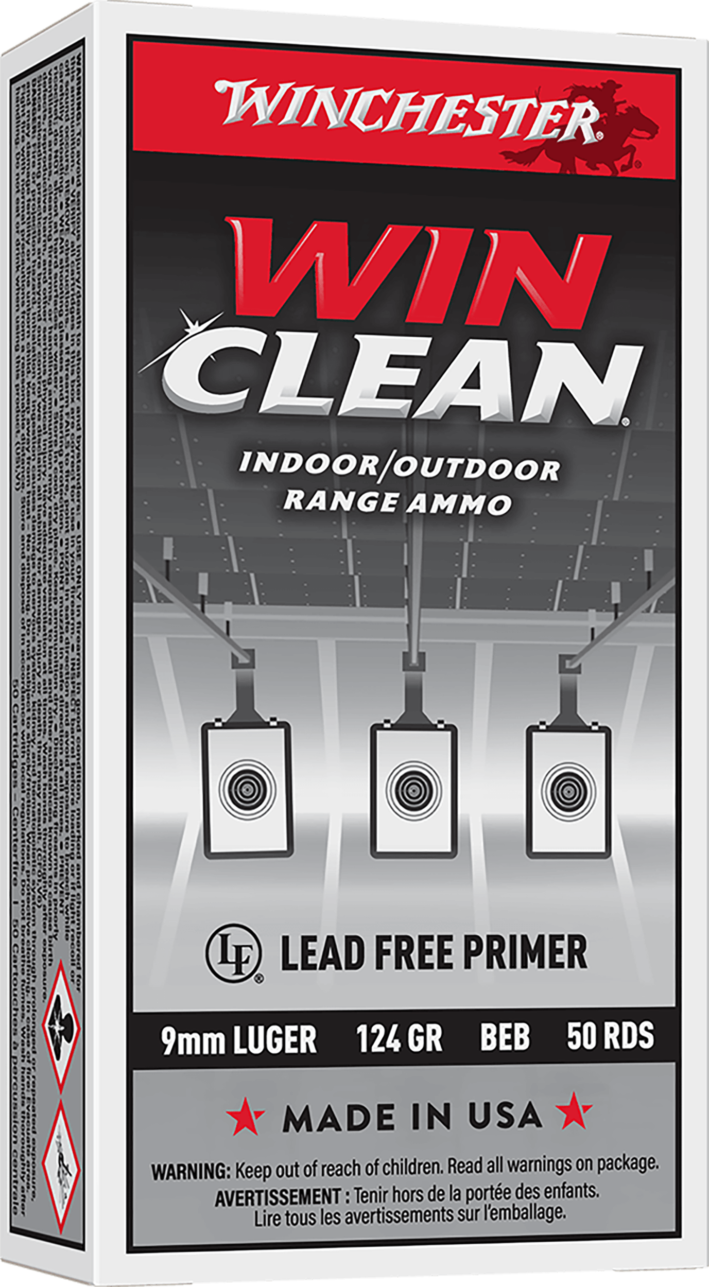 Winchester Ammo WC92 Super X  9mmLuger 124gr Winclean Brass Enclosed Base 50 Per Box/10 Case