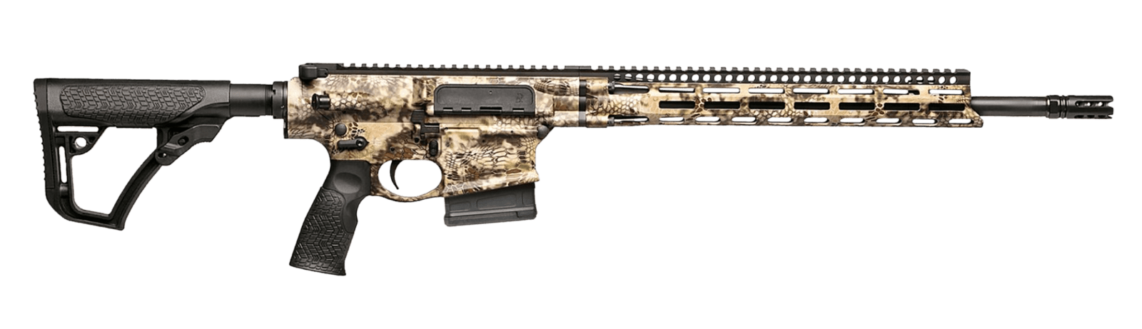 Daniel Defense 0215800300047 DD5 V4 Hunter 260 Rem 18" 5+1 Kryptek Highlander Black 6 Position w/SoftTouch Overmolding Stock Black Polymer Grip Right Hand