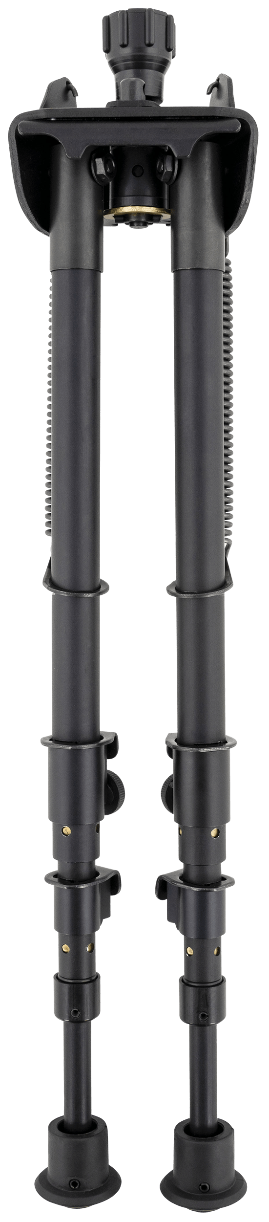 Harris Bipods S-25CP Swivel 25C Picatinny, 13.50-27", Black Steel/Aluminum, Rubber Feet