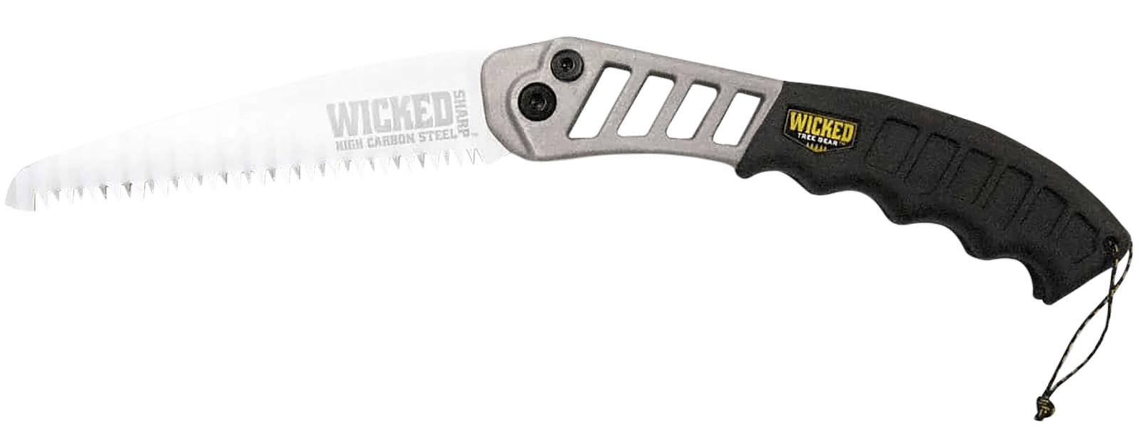 Wicked Tree Gear WTG001 Hand Saw  Folding Saw 7" High Carbon Steel Blade Black Overmolded Aluminum Handle