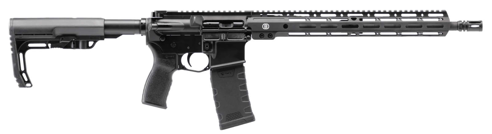 Bersa BAR15300BORMFT BAR15 300 Blackout 30+1 16" Black Threaded Barrel, Black Hardcoat Anodize Aluminum Receiver w/Picatinny Rail, M-LOK Handguard, MFT Minimalist Black Polymer Stock, Black Polymer Gr