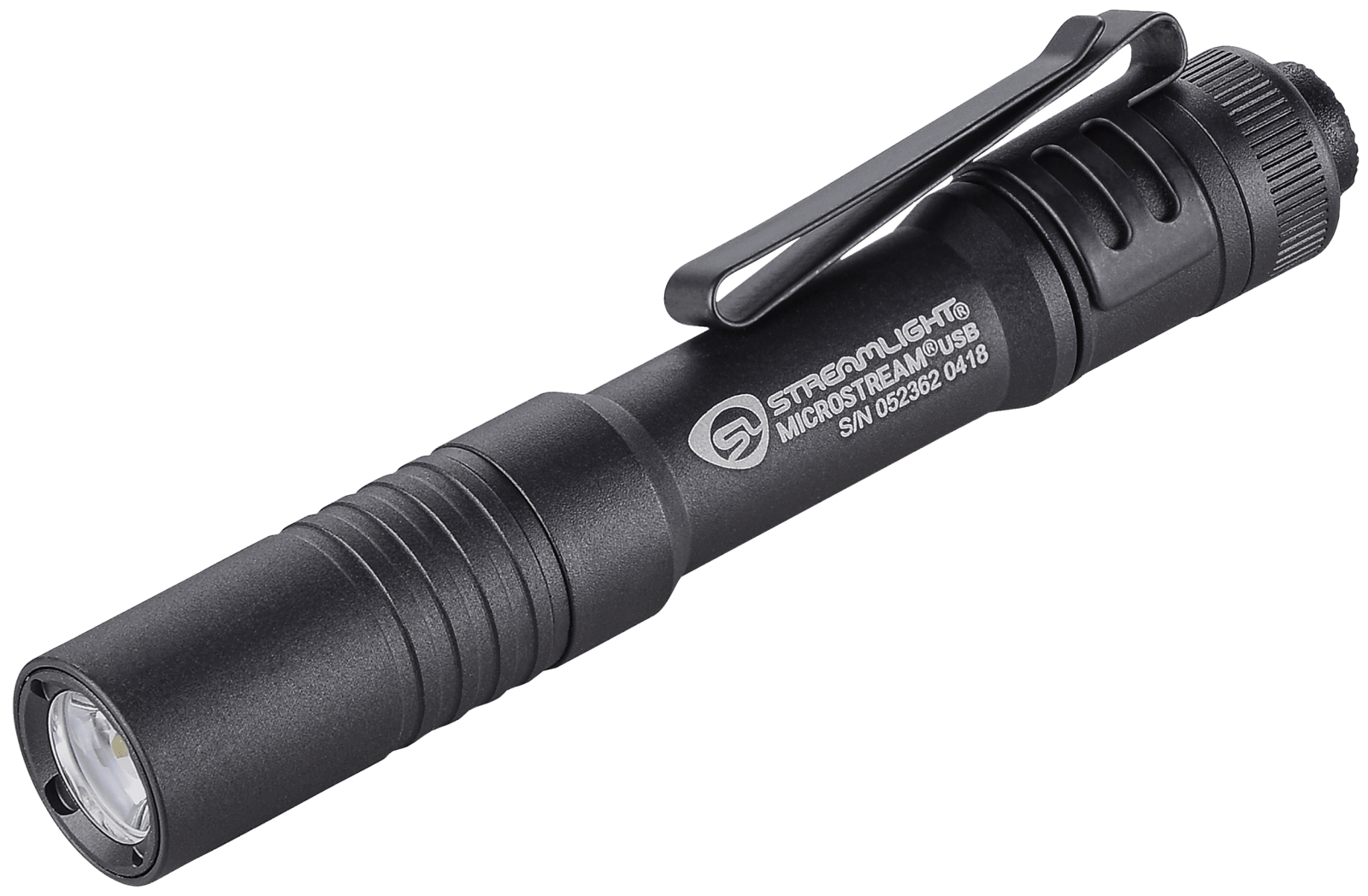 Streamlight 66601 MicroStream USB Pocket Light  Black Anodized 50/250 Lumens White C4 LED