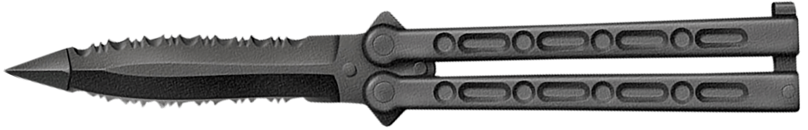 Cold Steel CS-92EAA FGX Balisong 5" Folding Part Serrated Black Griv-Ex Blade & Handle