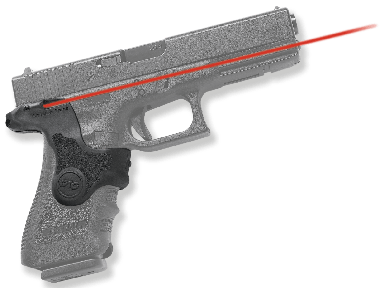 Crimson Trace 0124301 Lasergrips  Compatible w/Glock Gen3 17/17L/19/22/23/31/32/34/35/37/38,Red Laser Black Polymer
