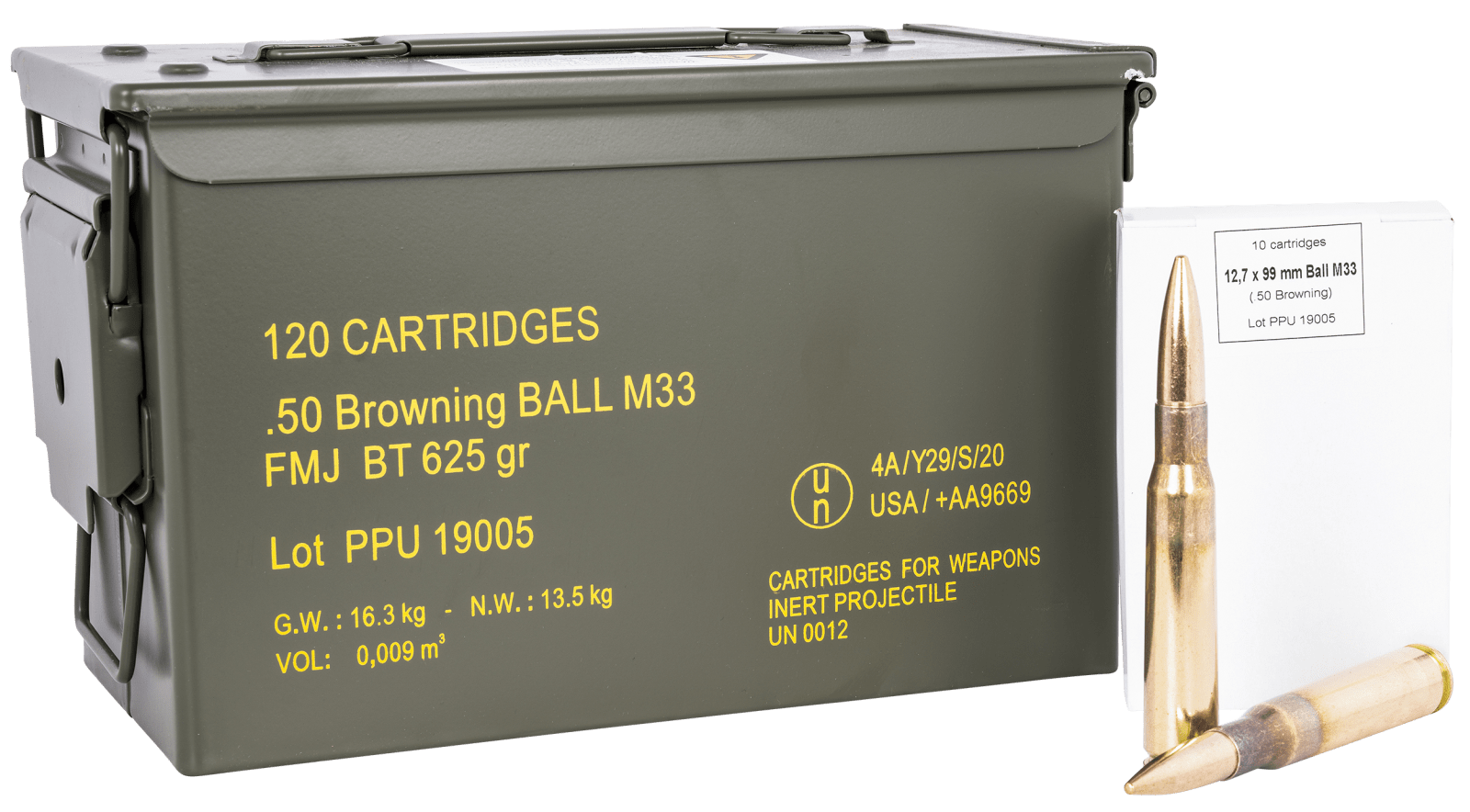PPU PPRM50M Rangemaster  50BMG 625gr Full Metal Jacket/ 120rds *Sold by Case *Includes Metal Can