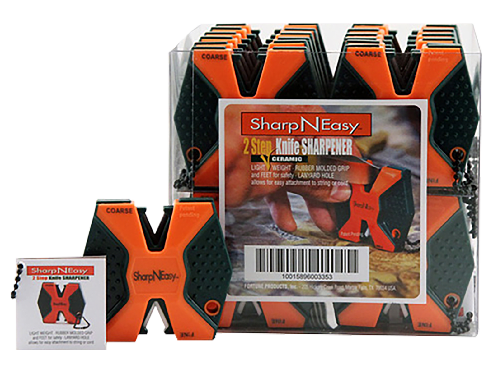 AccuSharp 335CD SharpNEasy 2-Step Sharpener Hand Held Fine/Coarse Ceramic Stone Sharpener Black/Orange Plastic 24