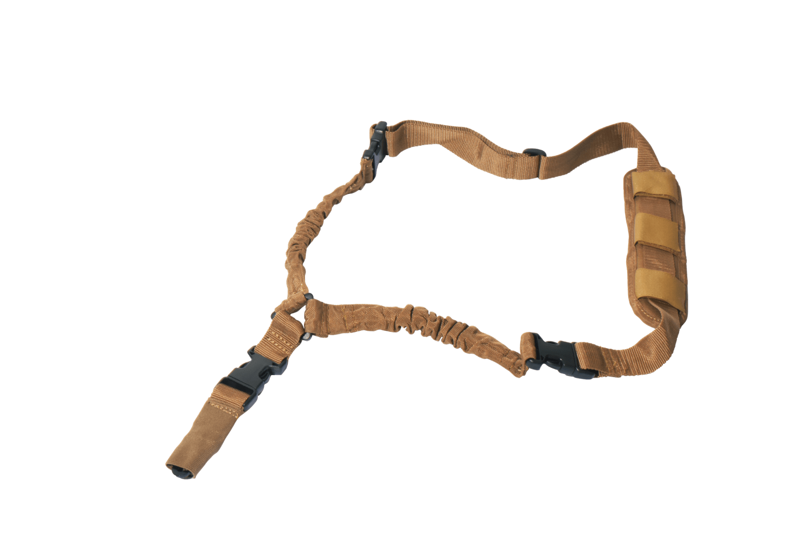 Rukx Gear ATICT1PST Tactical Single Point Sling Tan Nylon Adjustable Bungee