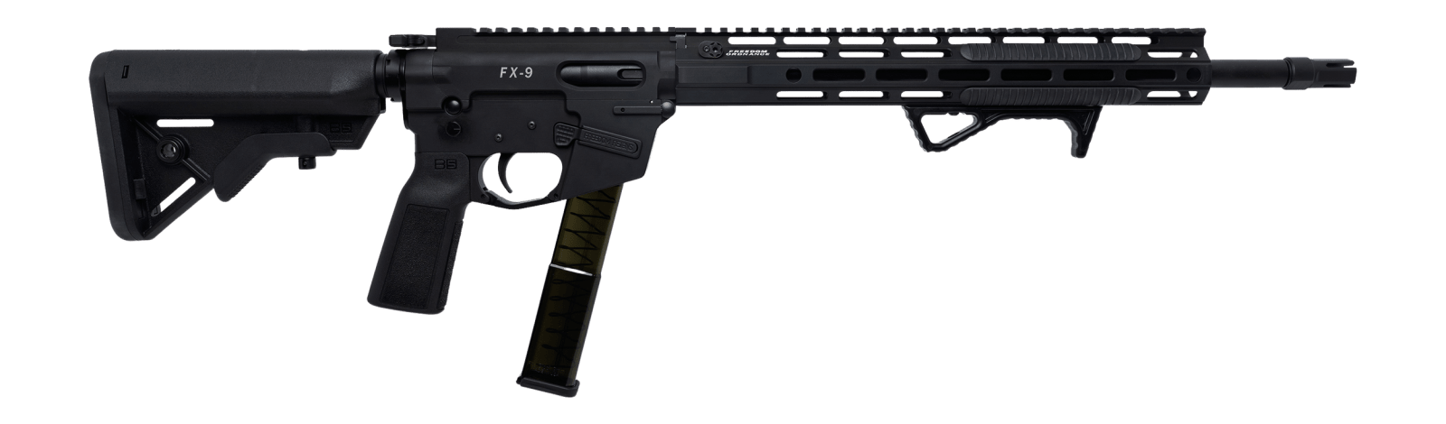Freedom Ordance FX9R16E-BLK FX9R Elite 9mm Luger 16" Black Nitride Barrel, Black Anodized Aluminum Receiver w/Picatinny Rail Black B5 Bravo Polymer Stock, B5 P Type Grip