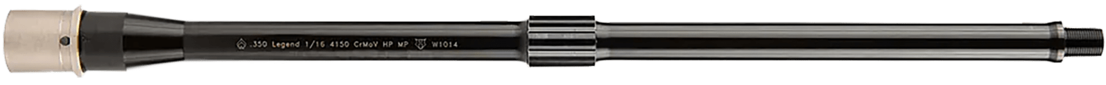 Ballistic Advantage BABL350001F Performance Series  350 Legend 16" Threaded Hanson Profile, Carbine Length with Low Pro Gas Block, Black QPQ 4150 Chrome Moly Vanadium Steel, Fits AR-15