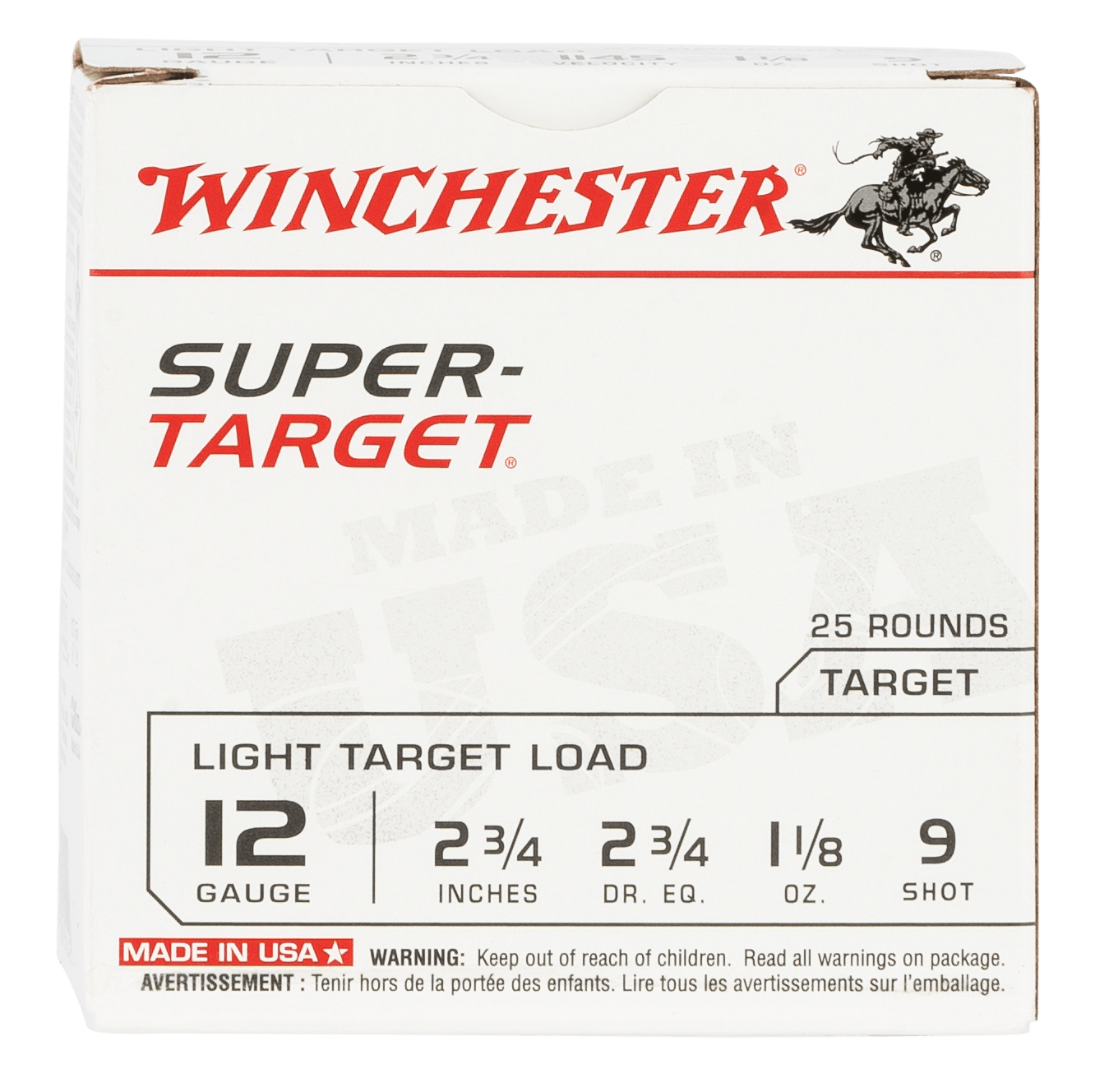 Winchester Ammo TRGT129 Super-Target Light Target 12Gauge 2.75" 1 1/8oz 9Shot 25 Per Box/10 Case