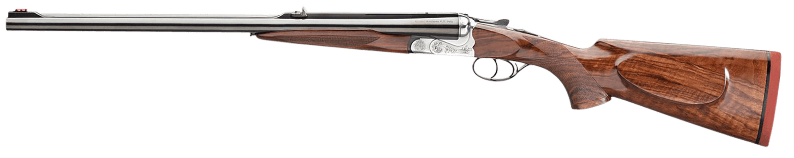 Rizzini USA 7001500 Rhino Express  500 Nitro Express 2rd 26" Gloss Blued 26" Chrome-Lined Barrel Coin Anodized Silver Engraved Steel Oiled Turkish Walnut Ambidextrous Hand