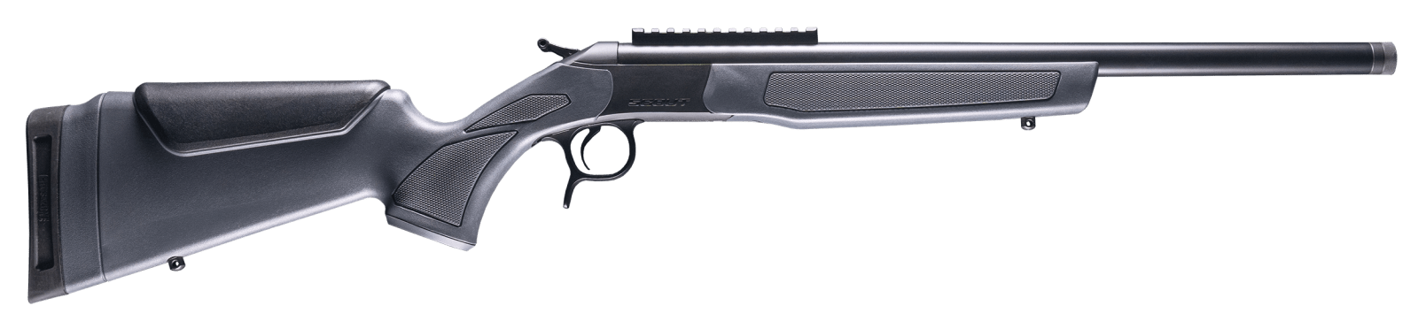 CVA CR4445 Scout  444 Marlin 1rd 22" Blued Threaded Barrel, Blued Picatinny Rail Receiver, Stealth Gray Fixed Synthetic Stock
