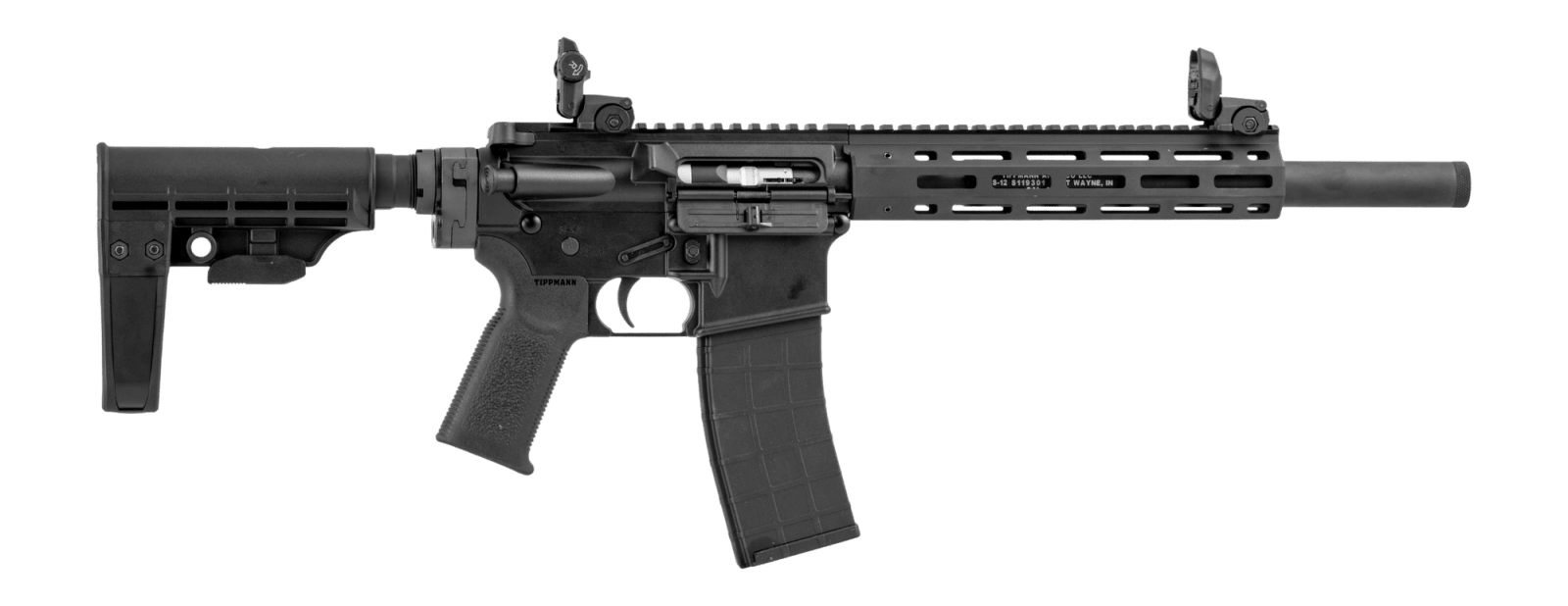Tippmann Arms A101374 M4-22 Elite Bug Out 22 LR 25+1 12" Black Parkerized Integrally Suppressed Barrel, Matte Black Aluminum Receiver w/Picatinny Rail, M-LOK Handguard, Black Adjustable Folding Stock,