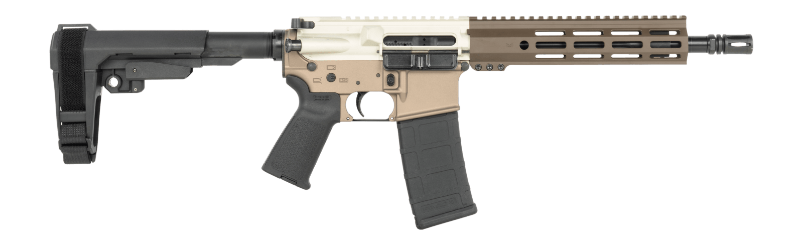 Shark Coast Tactical SCC07299SIESTA-P Siesta  5.56 NATO 30+1 10.50" Black Nitride Threaded Barrel, Aluminum Receiver w/Picatinny Rail, M-LOK Handguard, Polymer SB Tactical SBA3 Brace, Polymer Grip