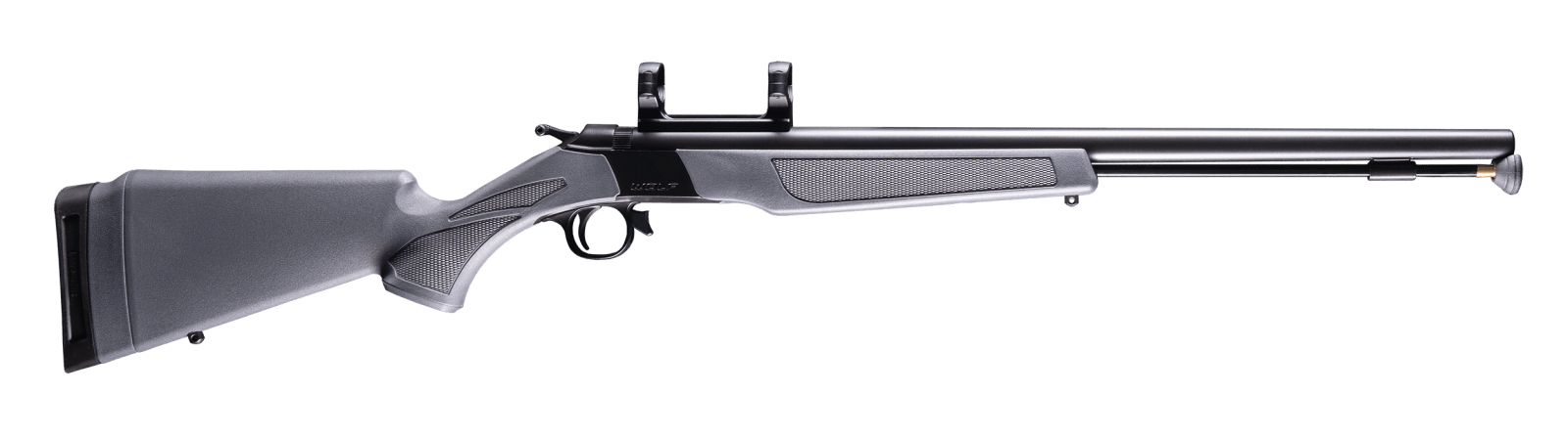 CVA PR2119M Wolf  50 Cal 24" Blued Steel Barrel &  Steel Receiver w/Picatinny Rail, Fixed Stealth Gray Synthetic Stock