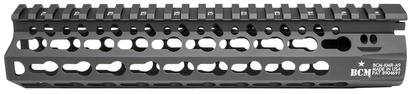 BCM KMRA9556BK KMR Alpha Handguard 9" Keymod Style Made of Aluminum with Black Anodized Finish for AR-15