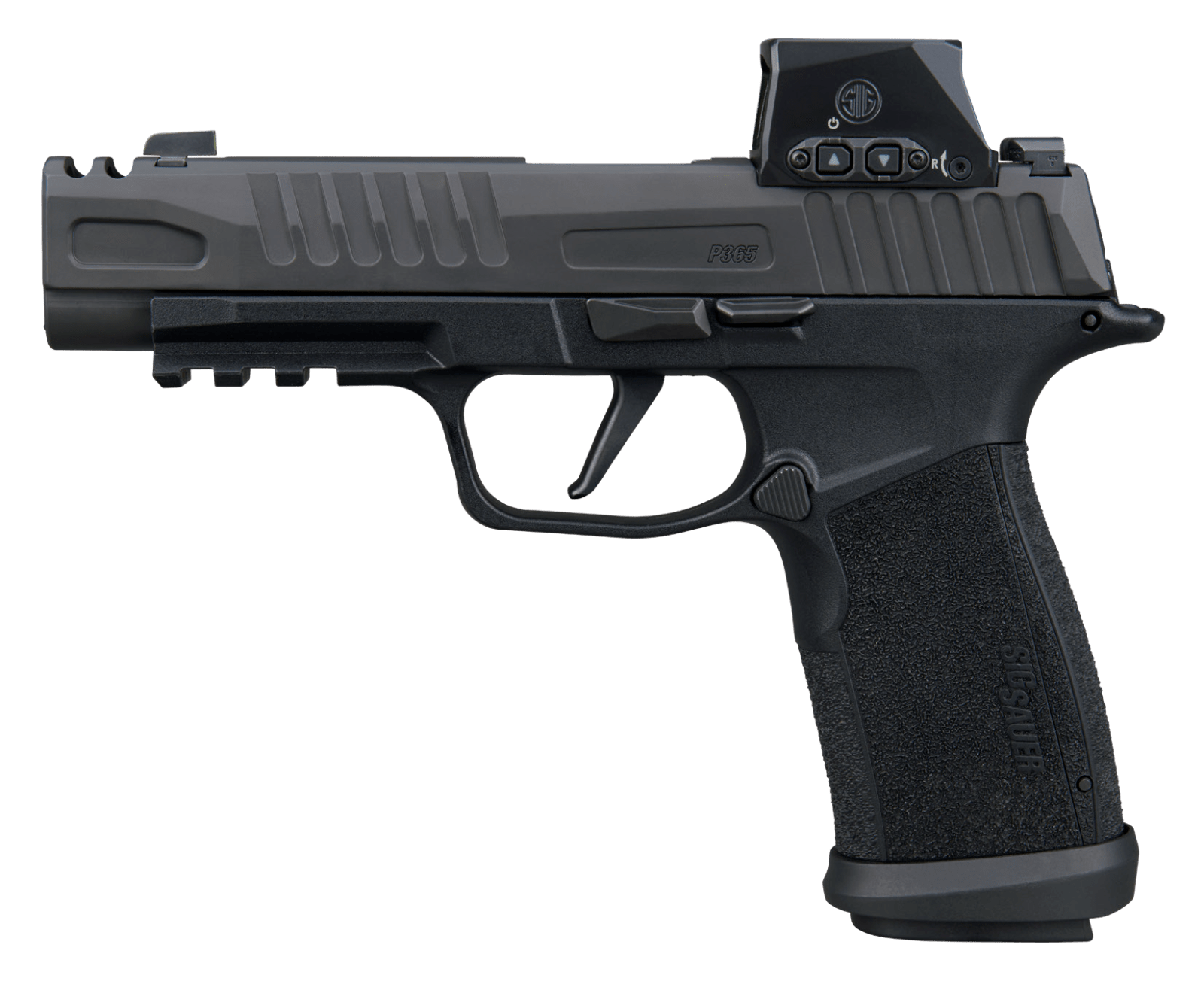 Sig Sauer 365XF9COMPRXSL P365 Fuse COMP 9mm Luger 21+1 3.70" Black Barrel, Black Nitron Stainless Steel Integrated Compensator/Optic Ready/Serrated Slide, Black Stainless Steel Frame w/Beavertail & Pi