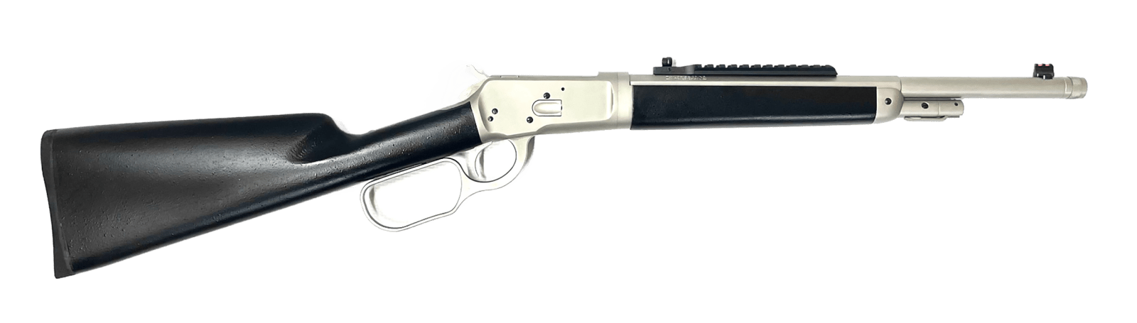 Taylors & Company 220097 1892 Alaskan Take-Down 44 Rem Mag Caliber with 5+1 Capacity, 16.50" Barrel, Matte Chrome Metal Finish & SoftTouch Black Synthetic Stock Right Hand (Full Size)