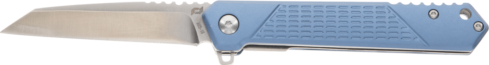 Schrade 1159320 Inert EDC 3.25" Folding Wharncliffe Part Serrated Satin AUS-10A SS Blade, 4.25" Blue Aluminum Handle