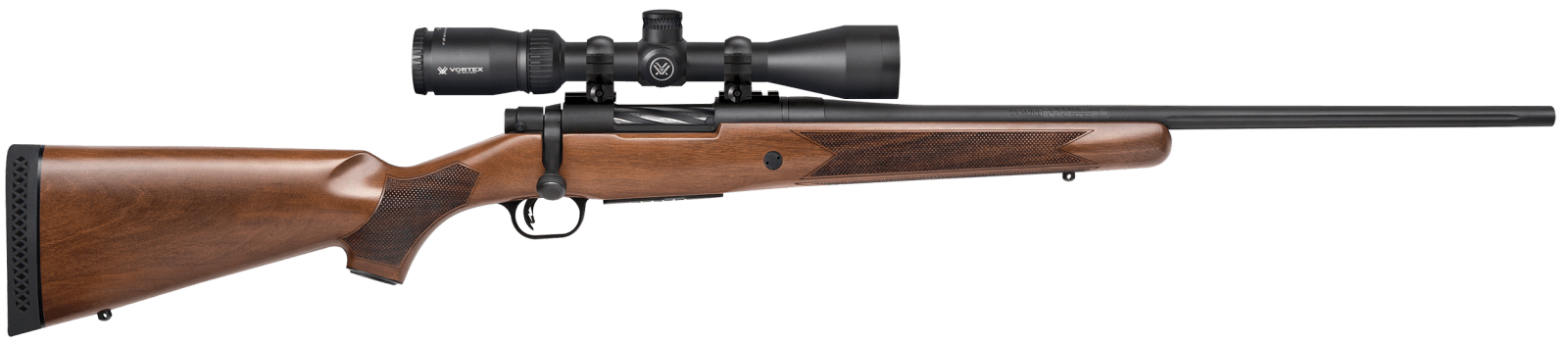 Mossberg 28058 Patriot  7mm-08 Rem Caliber with 5+1 Capacity, 22" Fluted Barrel, Matte Blued Metal Finish & Walnut Stock Right Hand (Full Size) Includes Vortex Crossfire II 3-9x40mm Scope