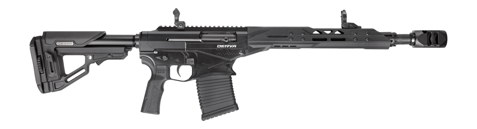 Derya Firearms MAX.18.US Max Semi-Auto 3" 10+1 18" Smooth Bore Barrel, Black Anodized Receiver w/Picatinny Rail, Black Adaptive Adjustable Polymer Stock & Grip, Ambidextrous