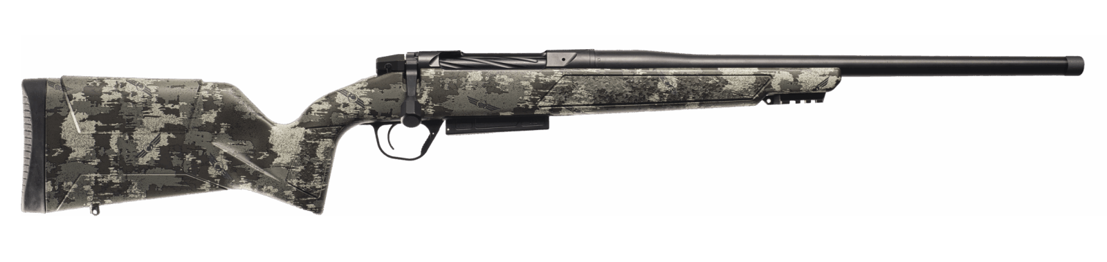 Christensen Arms 801-15023-01 Evoke Hunter 308 Win 4+1 20" Black Cerakote Threaded Barrel, Receiver & Forend w/Picatinny Rail, Brush Camo Fixed Synthetic Stock